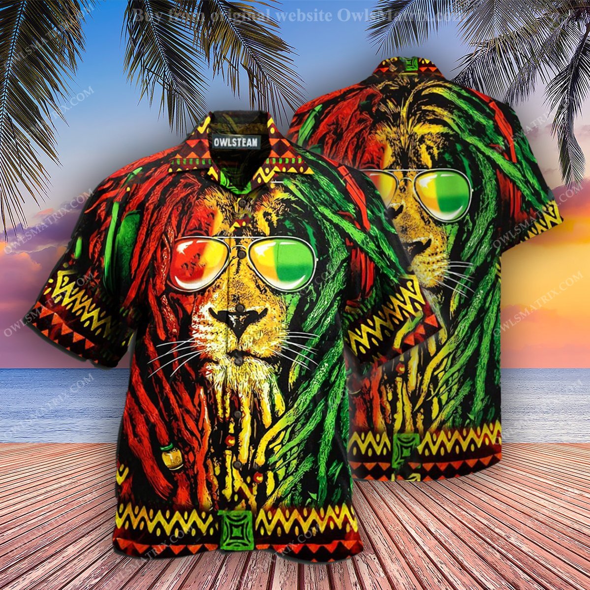 Lion Jamaica Red Edition – Hawaiian Shirt