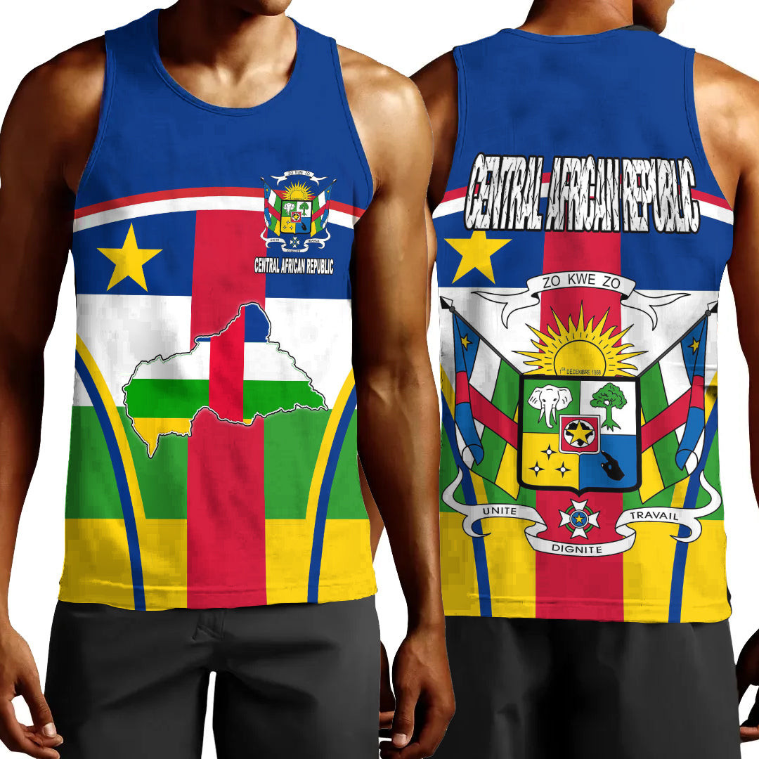 1Sttheworld Clothing – Central African Republic Active Flag Men Tank Top A35