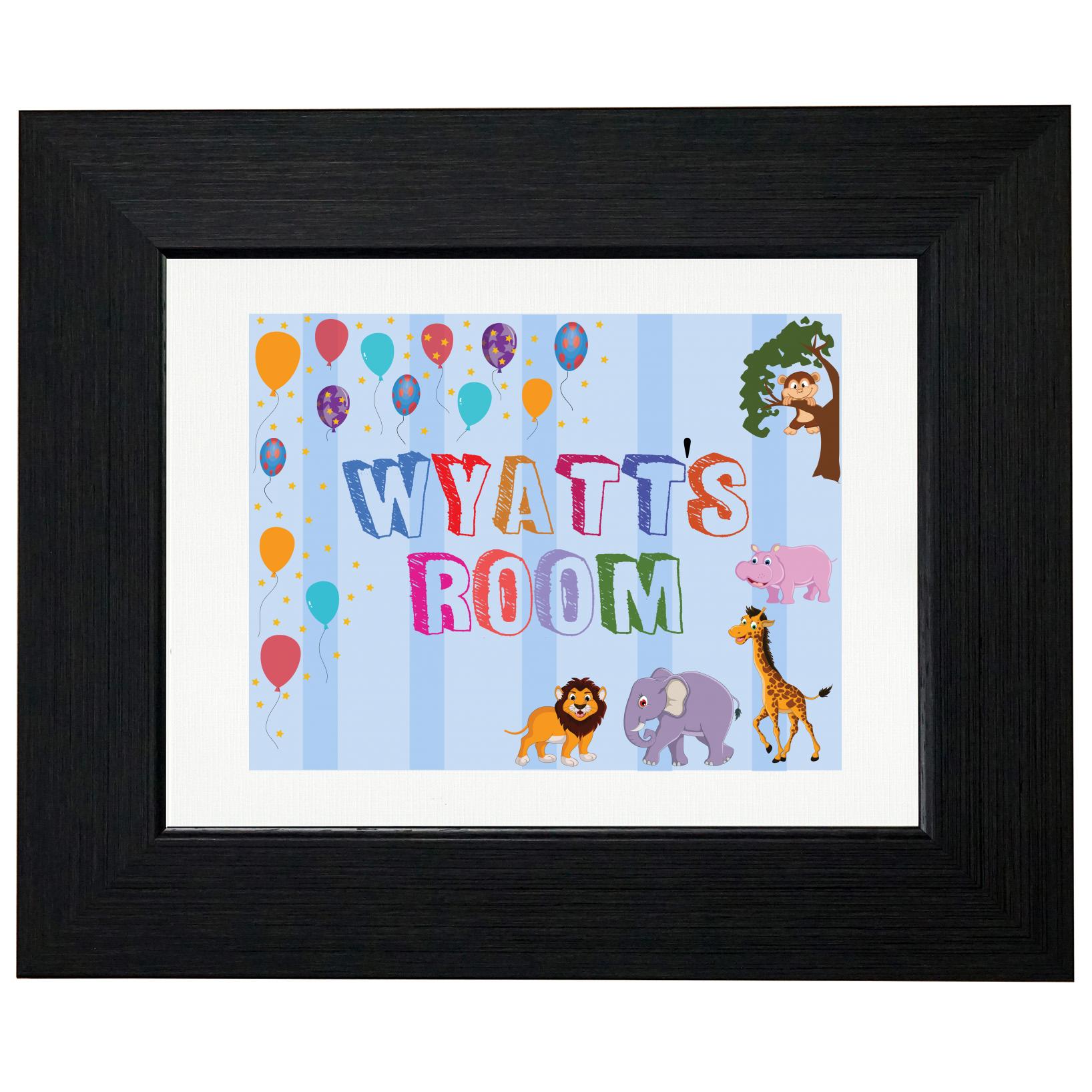 Wyatt’s Room – Boy Birthday Gift – Balloons & Animals T-Shirt, Framed Print, Pillow, Golf Towel