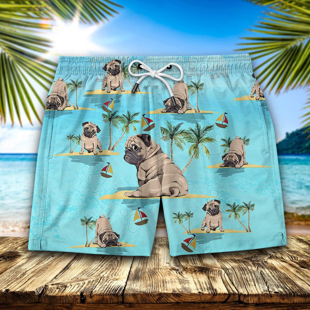 Cute Pugs Hawaii Short Men Shorts Ha57602