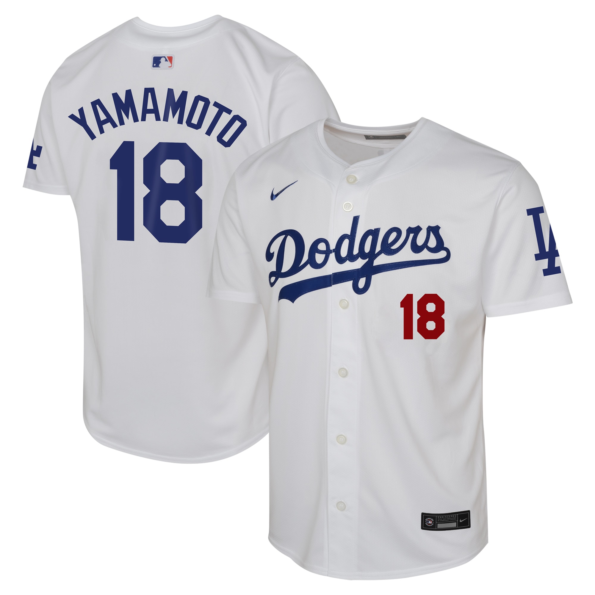 Yoshinobu Yamamoto Los Angeles Dodgers Youth Home Limited Player Jersey – White