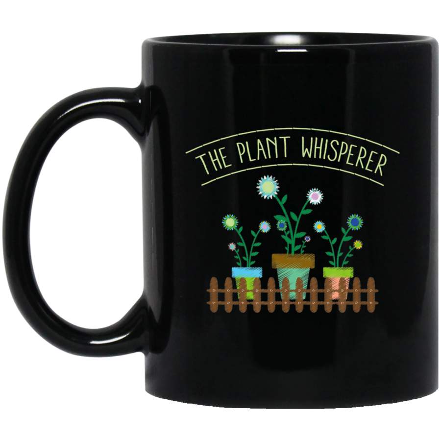 The Plant Whisperer Spring Gardening Mother’s Day 11oz 15oz Black Mug Happy Easter Day Funny Colors Eggs Bunny Ears Peeps Cute