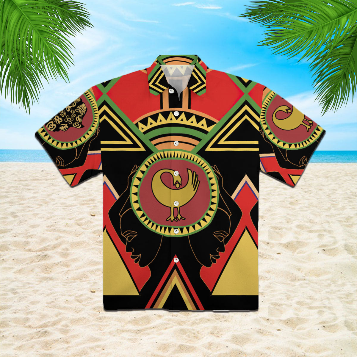 African Adinkra Sankofa Black Hawaiian Shirt | For Men & Women | Wt5187