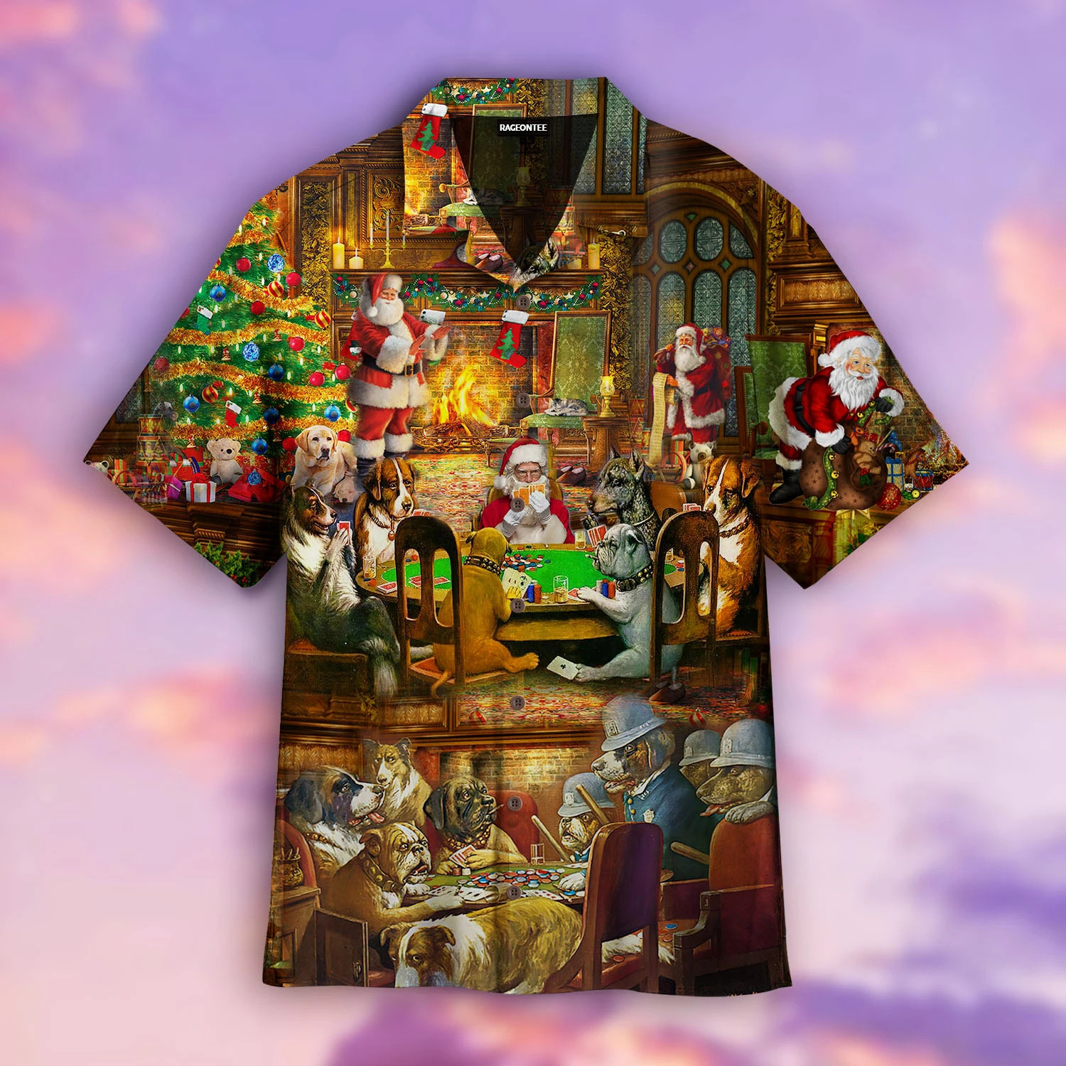 Santa Playing Poker Hawaii Shirt Unisex Adult Ha91997