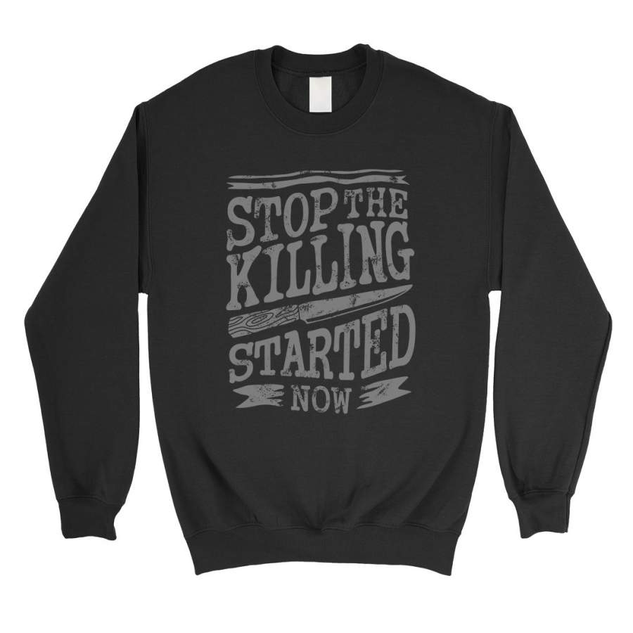 Stop The Killing Unisex Crewneck Sweatshirt Vintage Graphic Design