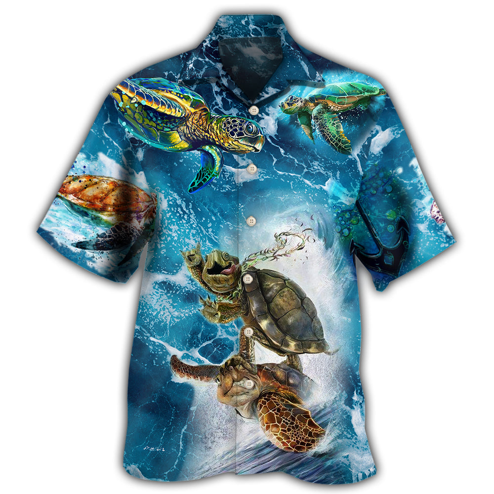 Turtle Swimming Over Sea Hawaii Shirt Ha58816