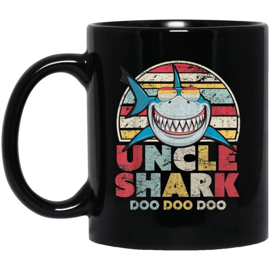 Uncle Shark . Doo Doo Doo Tee Black Mug