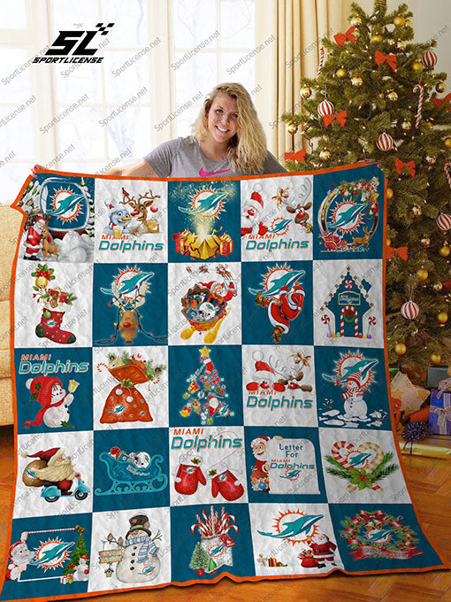 Bl Miami Dolphins Quilt Blanket 02