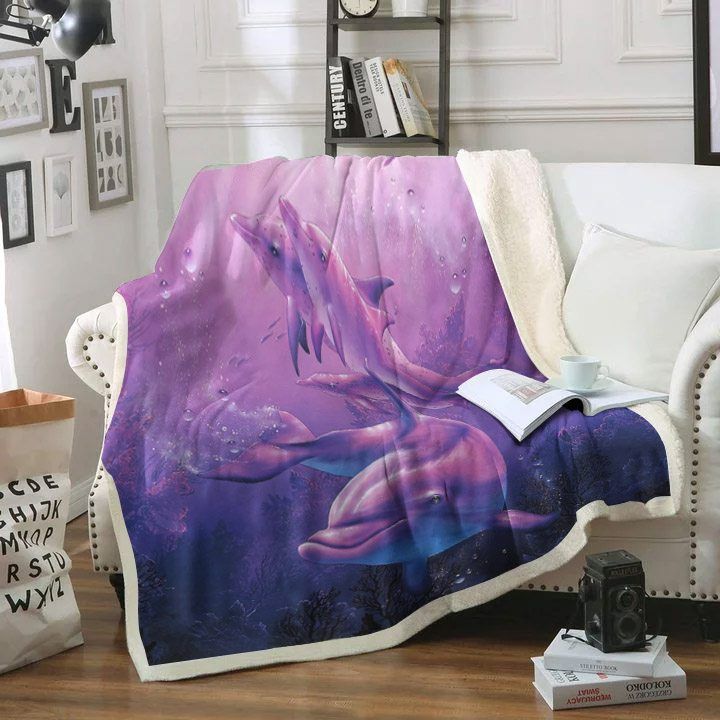 Dolphin TT140808TT Sherpa Fleece Blanket