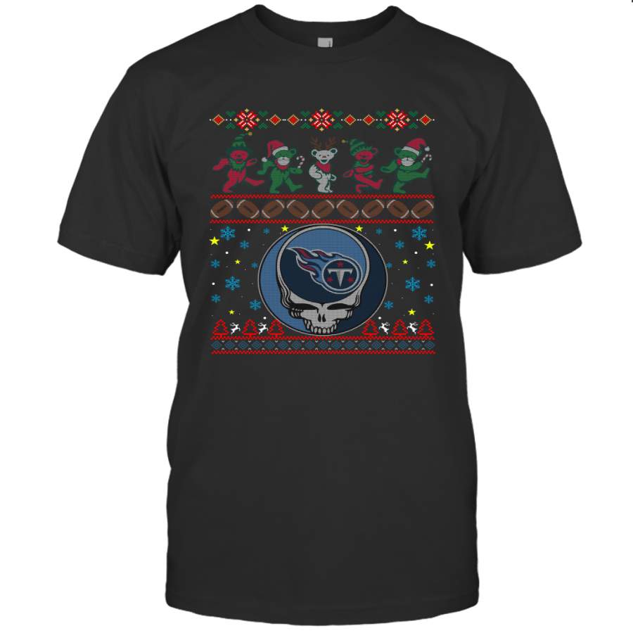 Tennessee Titans Christmas Grateful Dead Jingle Bears Football Ugly Sweatshirt Men’s T-Shirt