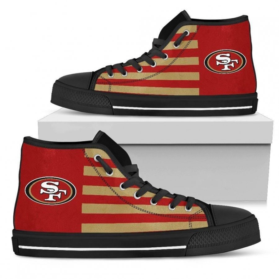 American Flag San Francisco 49ers High Top Shoes #814