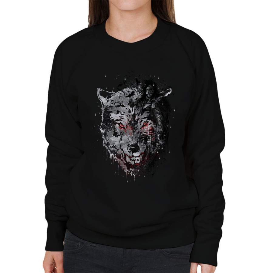 Jon Snow Dire Wolf And Crows Game Of Thrones Women’s Sweatshirt