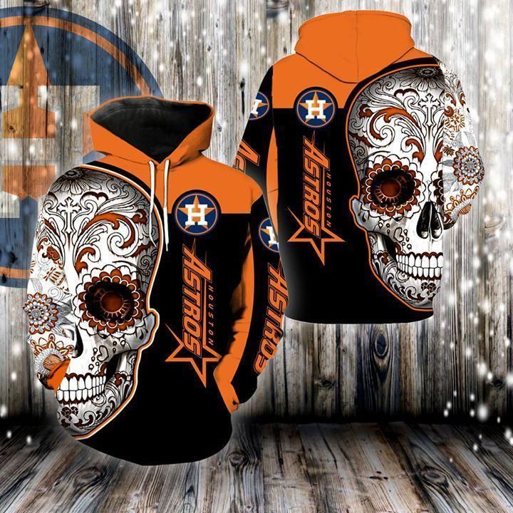 Houston Astros Sugar Skull For Astros Fan 3D T Shirt Hoodie Sweater