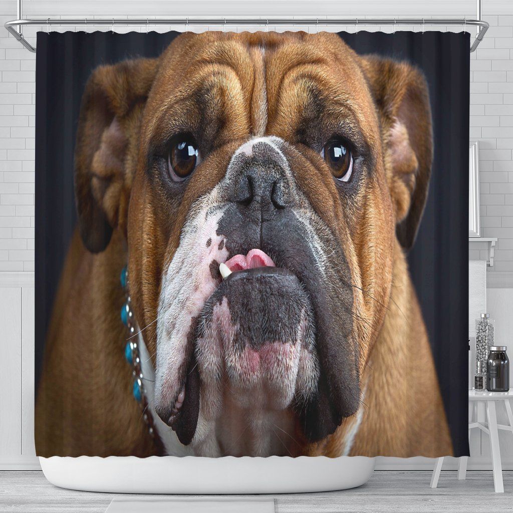 Bulldog Lovers 3D Printed Shower Curtains For Bathroom Home Decor