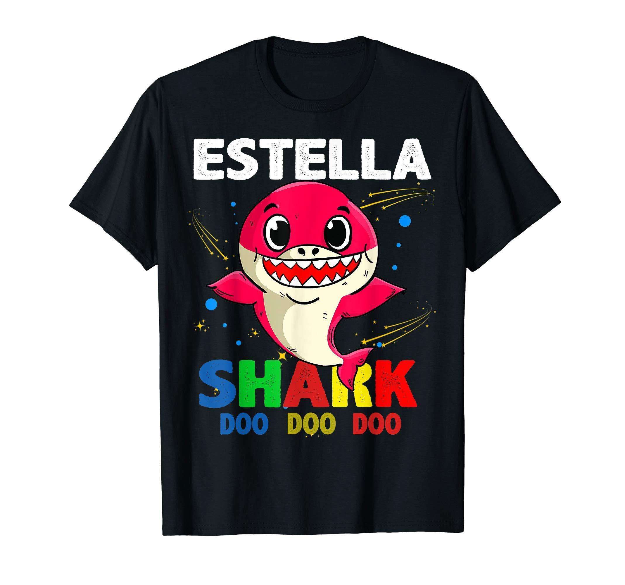 Custom Name Estella Shark Doo Doo Doo Shark Funny T Shirt