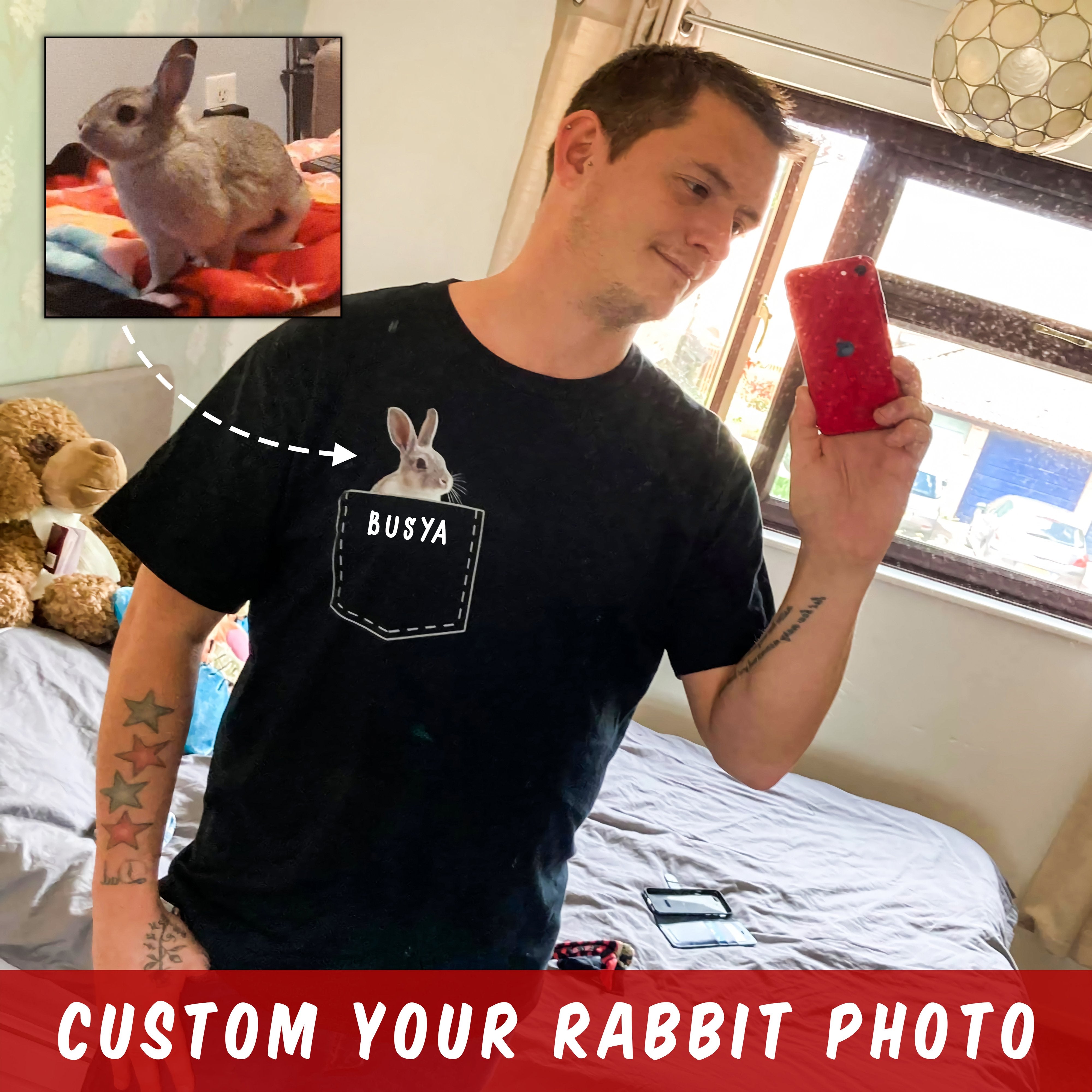 Customized Your Rabbit Photo Custom Pet Photo Shirt