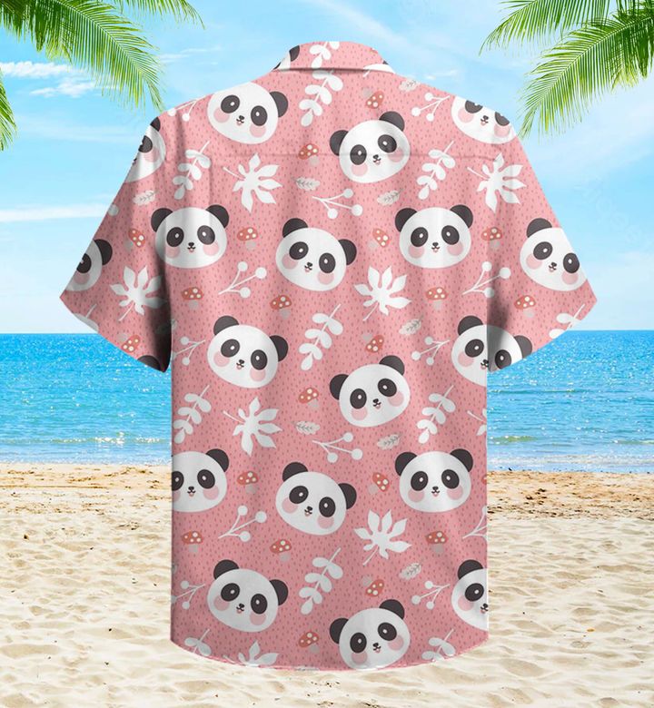 Panda Flowers Pattern Pink 3D Hawaiian Shirt