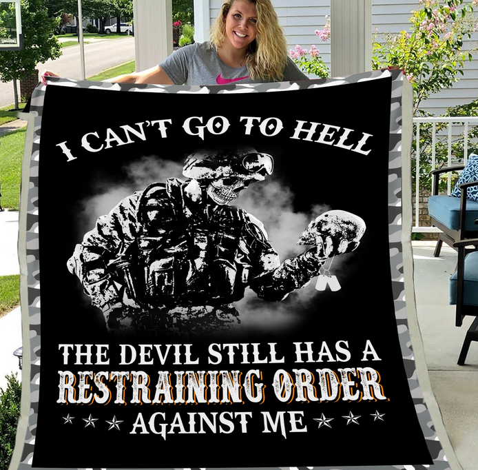 American Veteran I Can’T Go To Hell –  Best Idea Gift For Dad, Gift For Home Decor, Gift For Family  – Fleece Blanketc- Best Idea Gift For Dad, Gift For Home Decor, Gift For Family  – Custom Fleece Blanket