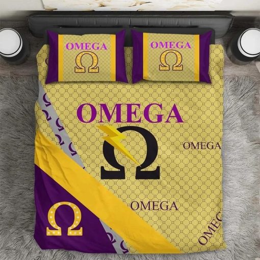 Black Greek – Omega Psi Phi Thunder Omega Symbol 3D Bedding Set