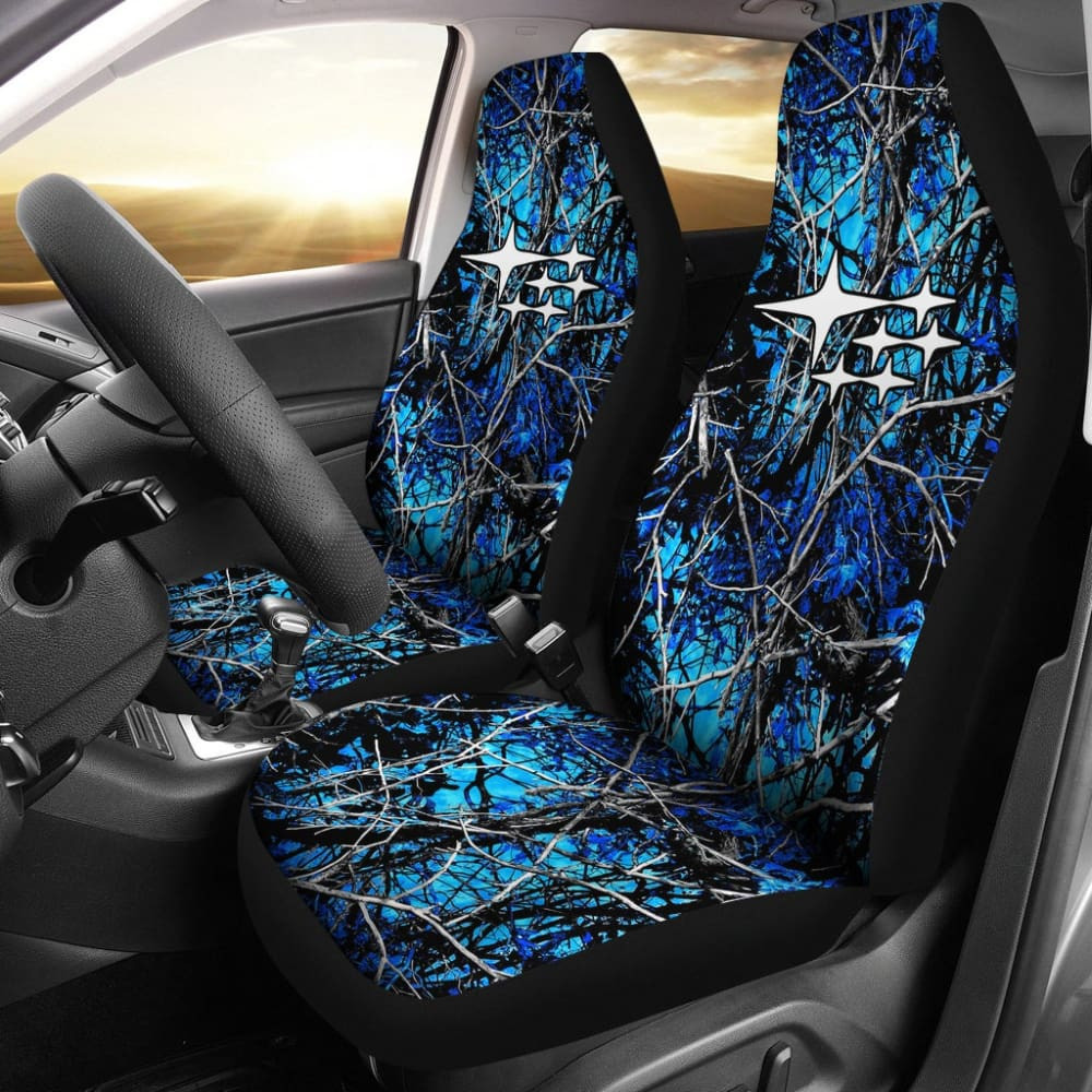 Subaru Car Seat Cover (Set Of 2) Ver 5 (Blue)