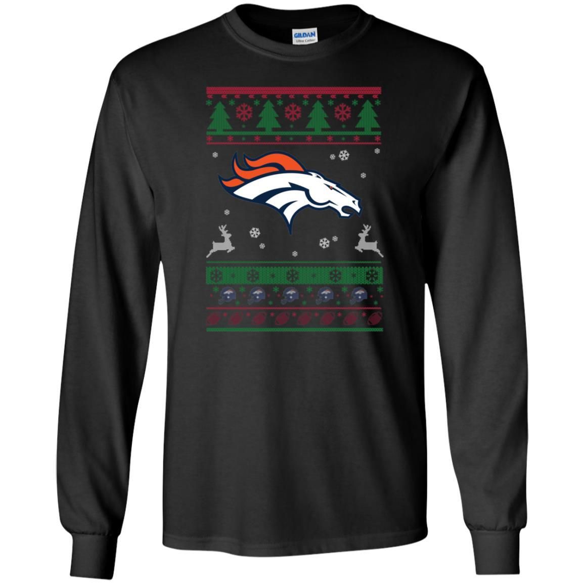 Denver Broncos Logo Football Teams Ugly Christmas Sweater Men Long SLeeve Shirt