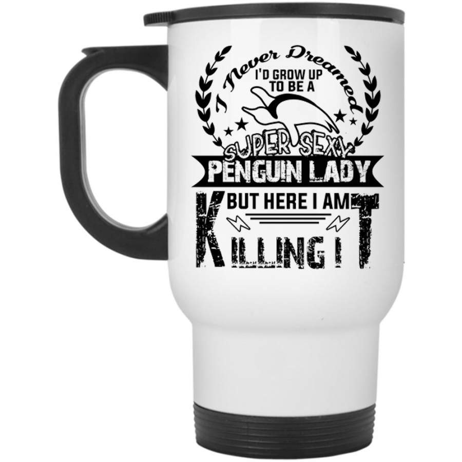 I’d Grow Up To Be A Penguin Lady Cup, Cool Penguin Lady Mug (Travel Mug)