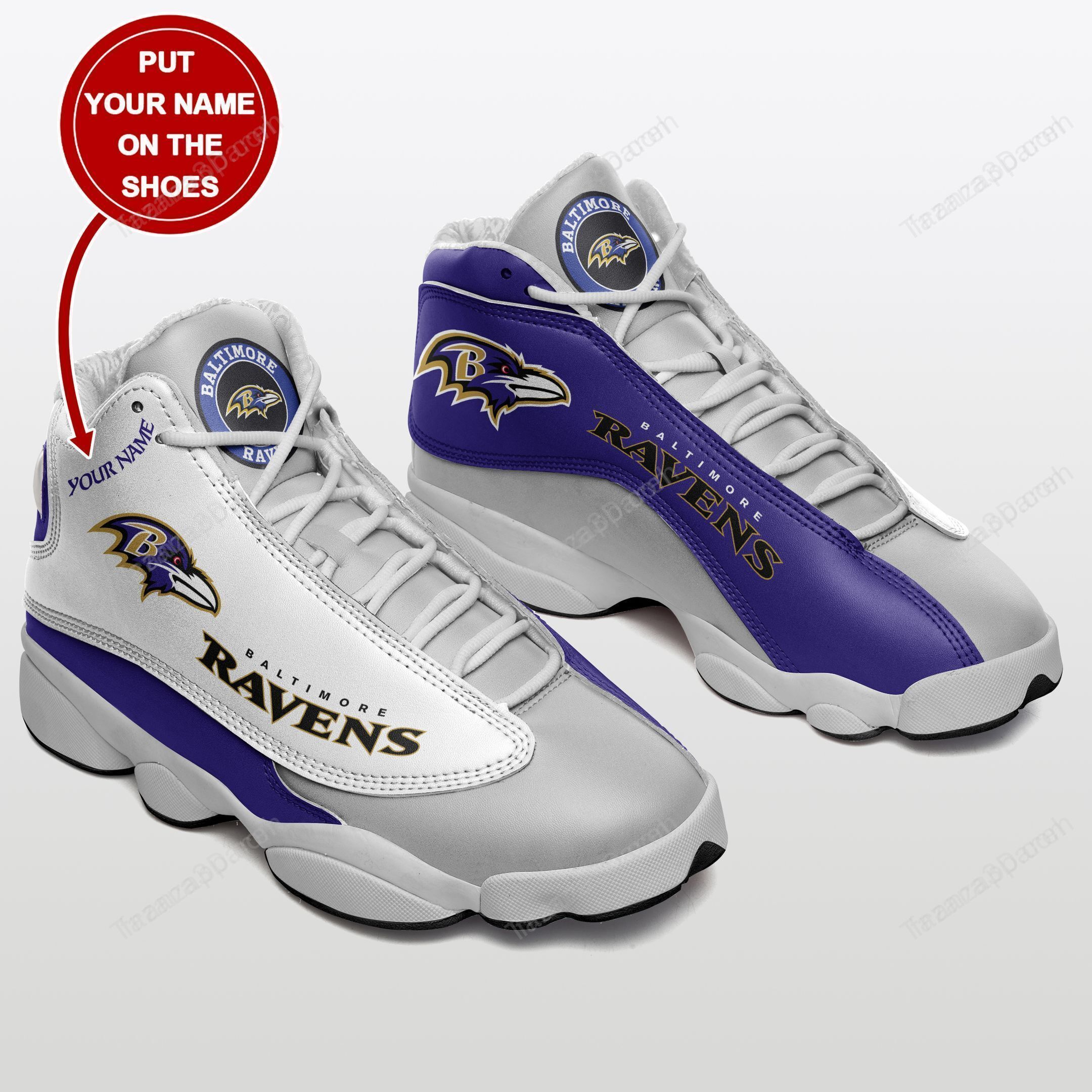 Baltimore Ravens Personalized Air Jd13 Sneakers 028