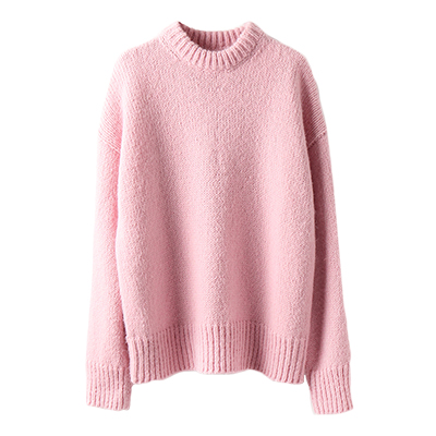 BAHTLEE Winter Autumn Women’s Mohair Wool Knitted Pullovers Sweater Coarse Yam O-Neck Long Sleeves Thick Looser Keep Warm alx