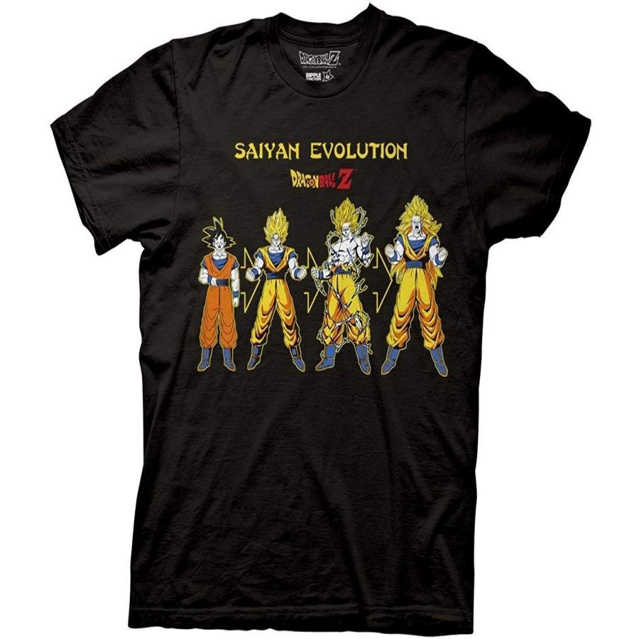 YPS Fashion Men’s T-Shirt Dragon Ball Z Goku Saiyan Evolution Men’s Cotton T-Shirt Men Casual Shirt