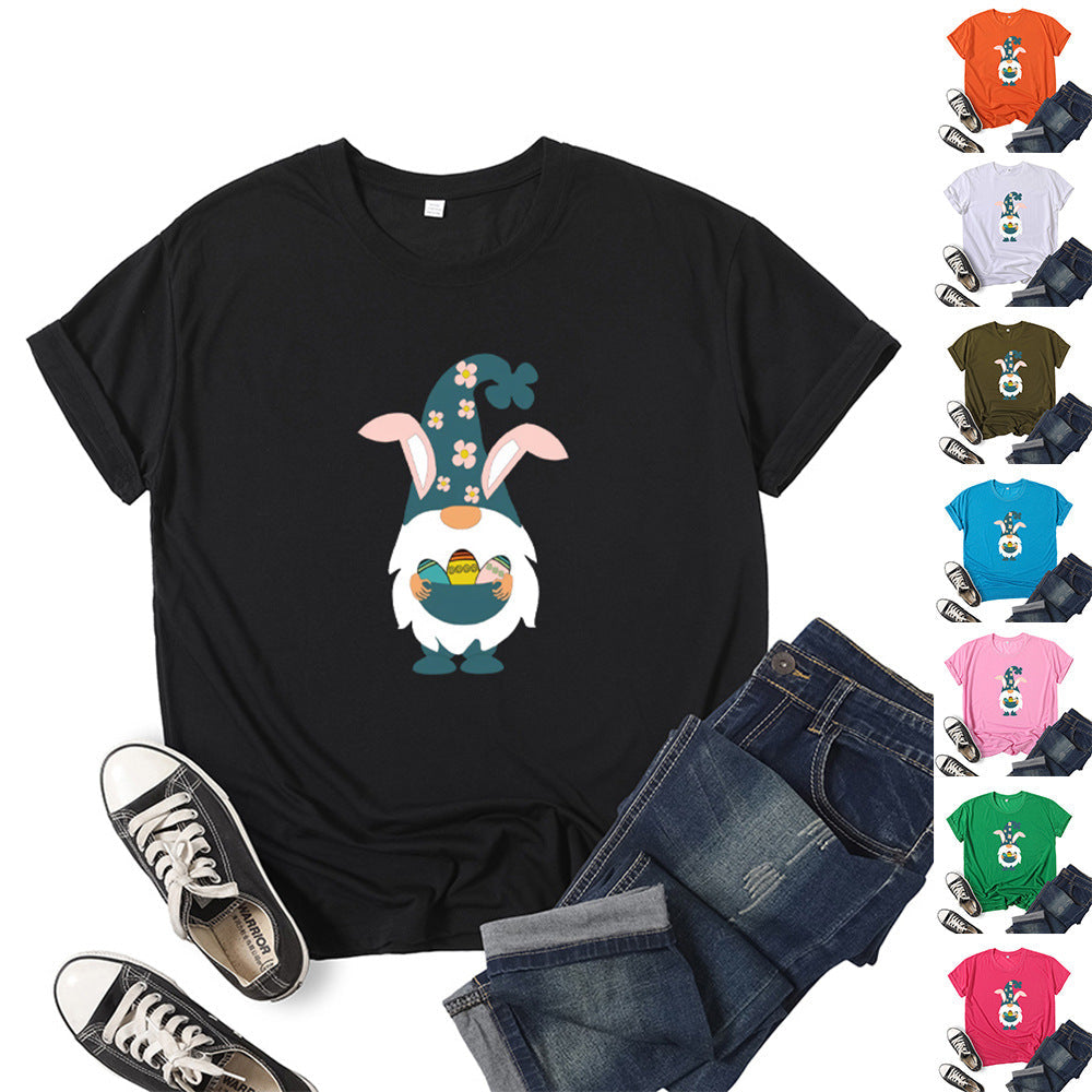 2022 Women Bunny Gnome Hug Easter Eggs Shirt