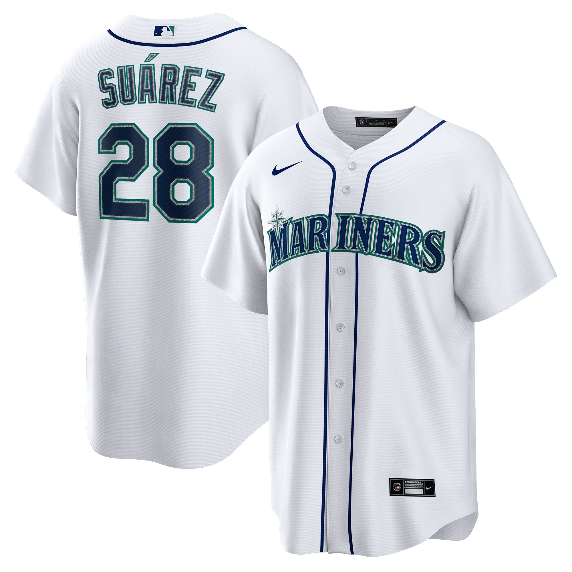 Men’s Seattle Mariners Eugenio Suárez White Home  Player Jersey