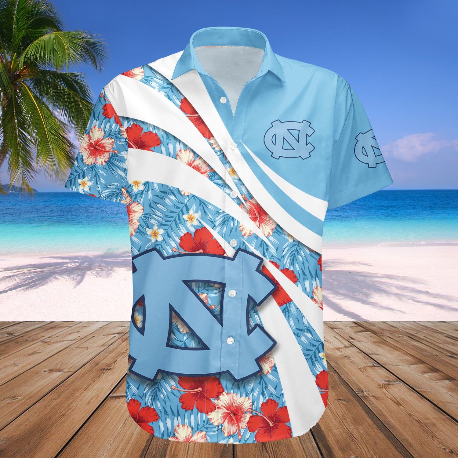 North Carolina Tar Heels Hawaii Shirt Hibiscus Sport Style – NCCA