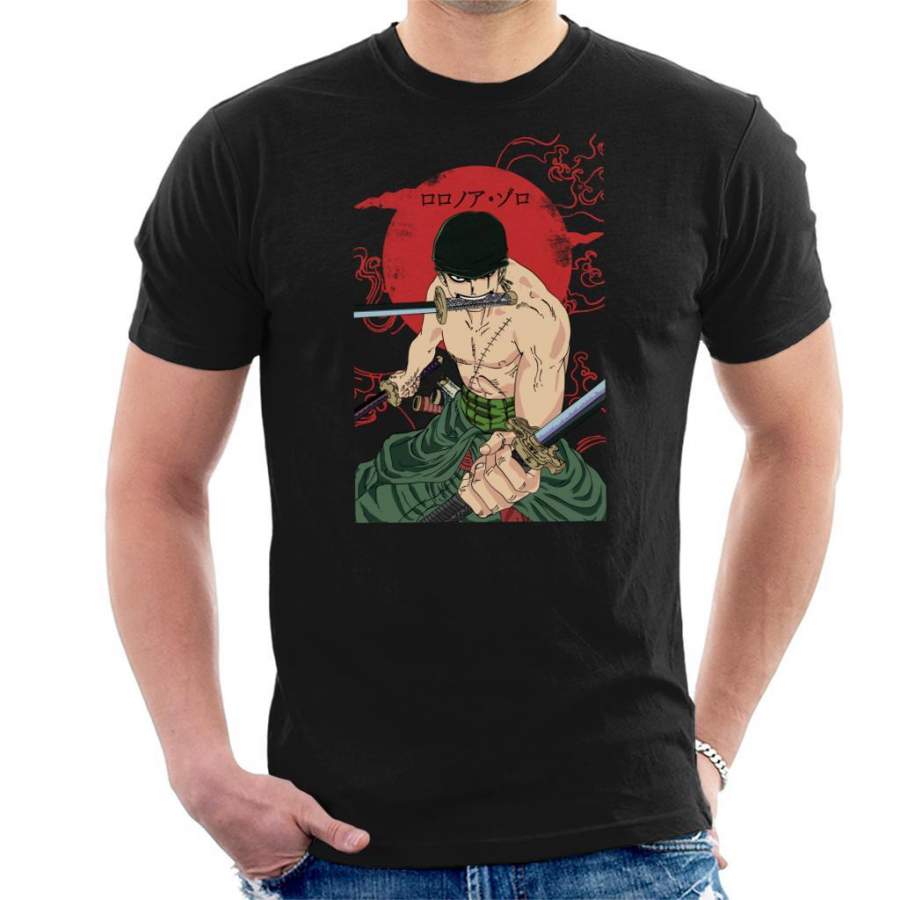 Roronoa Zoro Sun Rise Swords One Piece Men’s T-shirt