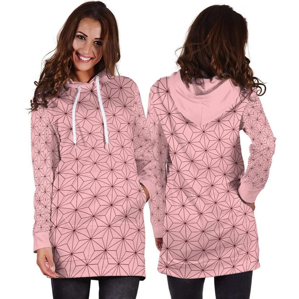 Nezuko Kamado Pattern Custom Anime Demon Slayer Cosplay Costumes Women Hoodie Dress