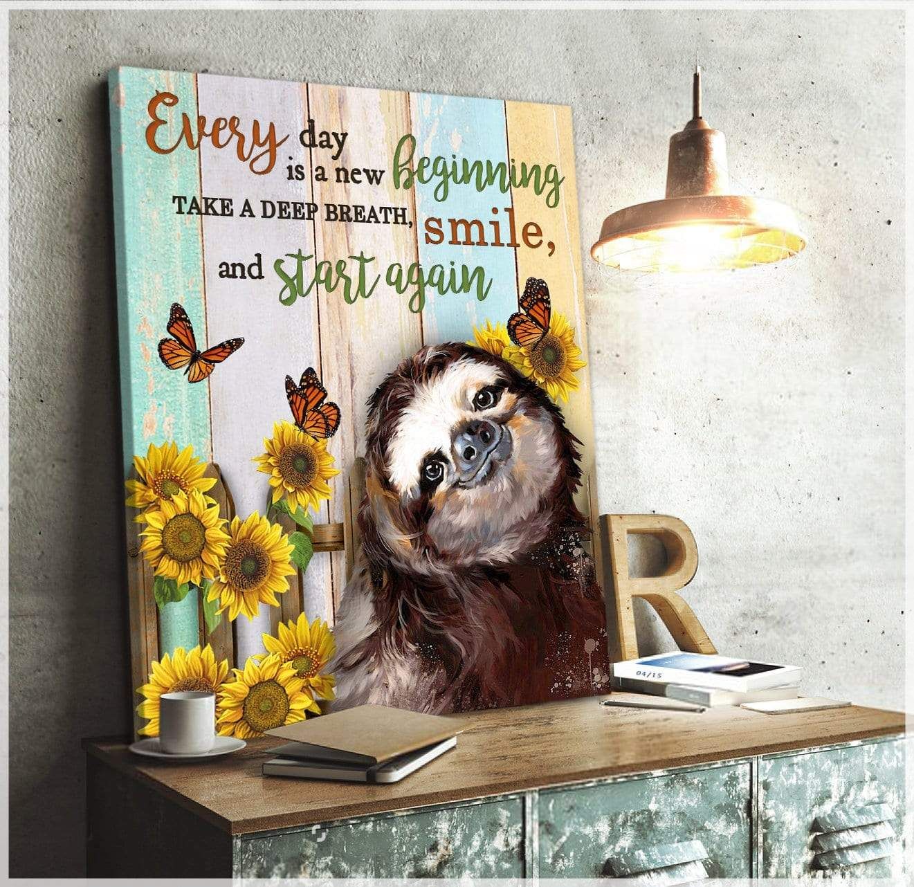 New Beginning Sloth  Wall Art Canvas