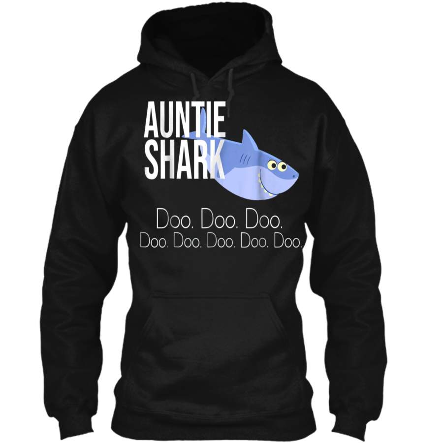 "Auntie Shark" Baby Mommy Daddy Matching Family Shark  Pullover Hoodie 8 oz