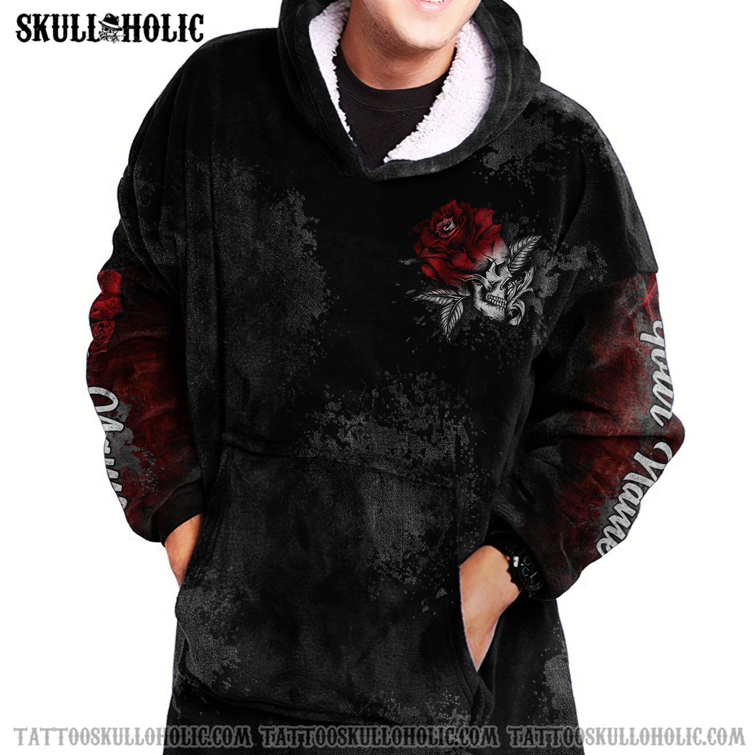 Tshirt2d Personalized You And Me Sugar Skull Couple Sherpa Blanket Hoodie – Latg2212211Ki