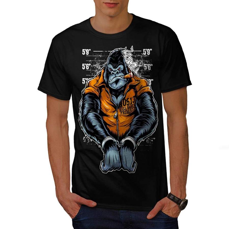 Short Sleeve T-Shirt men casual shirt Gorilla Ape Prison Wild Monkey mens fashion shirt