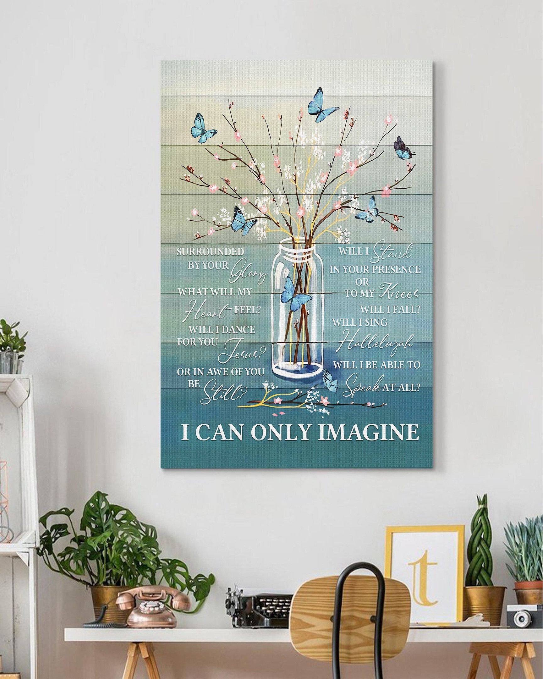 Butterfly Canvas | I Can Only Imagine Canvas, Jesus Canvas, God Canvas | Wall Dcor, Wall Art | Birthday, Thanksgiving, Christmas Gift