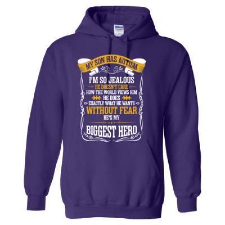 AGR My Son Has Autism He Is My Biggest Hero – Heavy Blend™ Hooded Sweatshirt