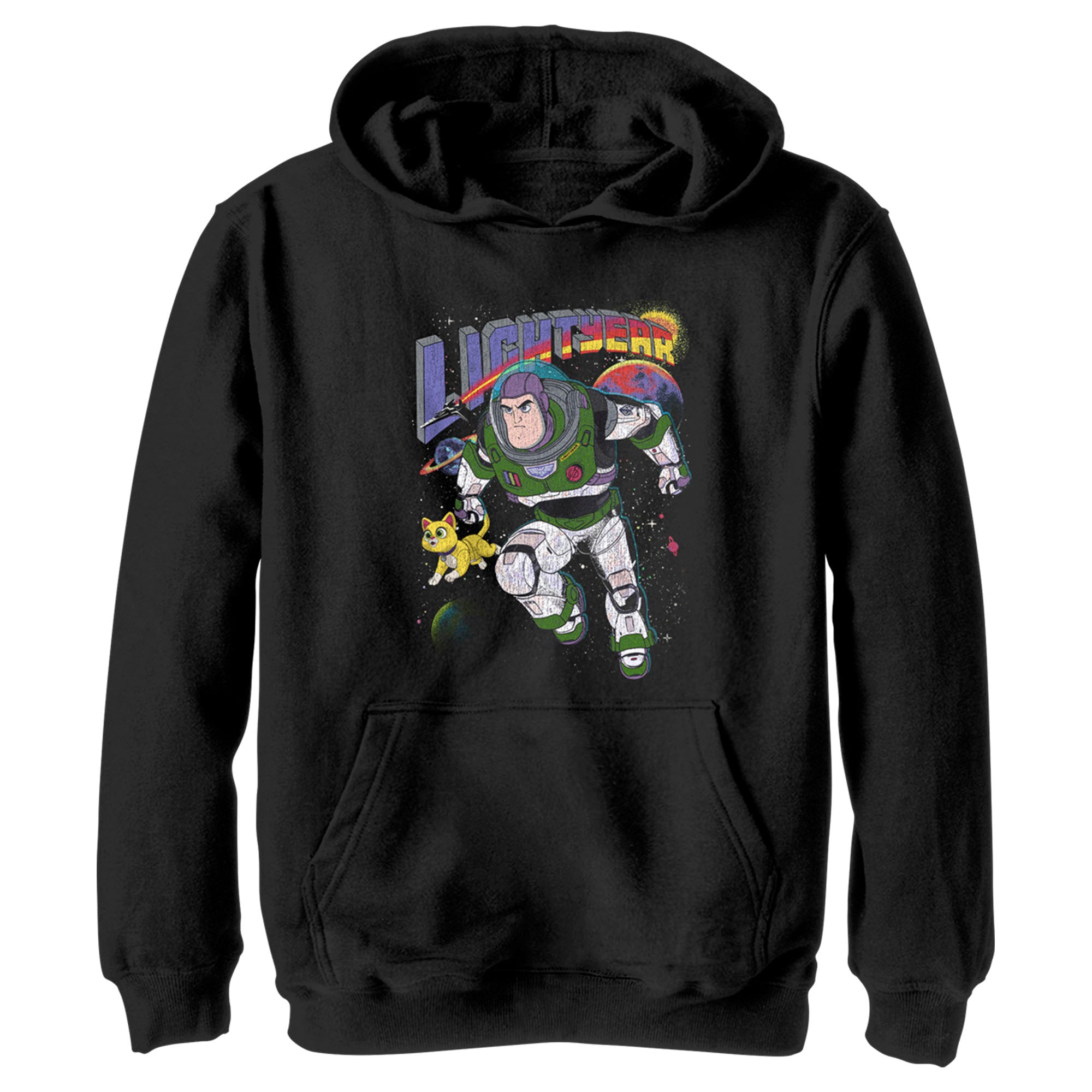 Boy’S Lightyear Retro Distressed Buzz And Sox Pull Over Hoodie