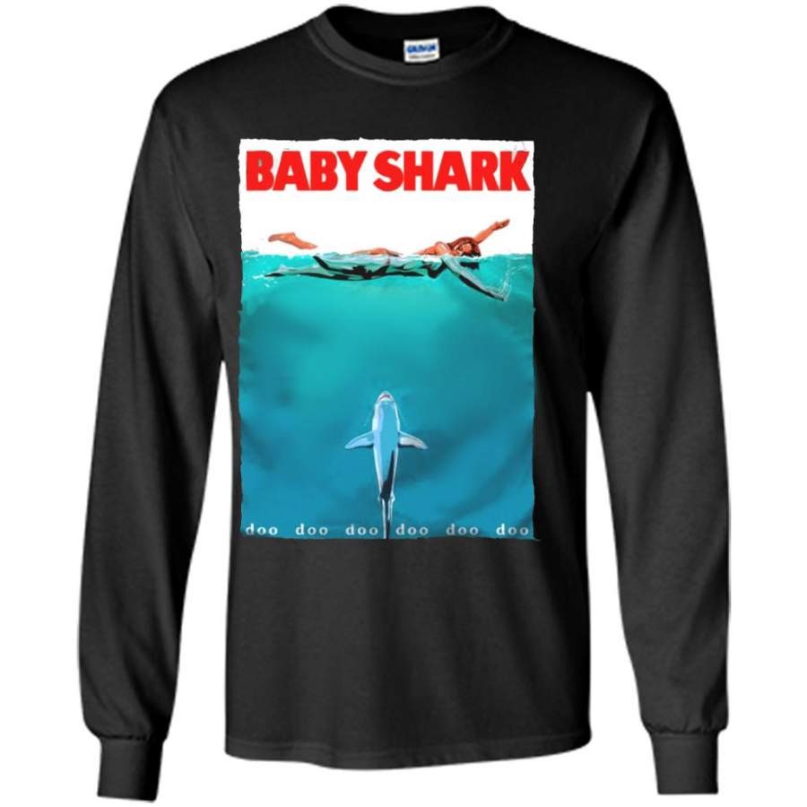 Baby Shark Doo Doo Doo Funny Swimming Girl – Gildan Long Sleeve Shirt