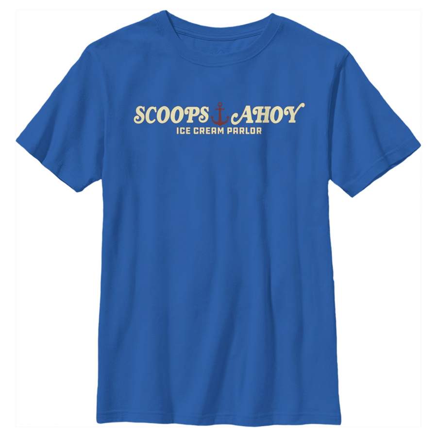 Stranger Things Boy’s Scoops Ahoy Nautical Logo  T Shirt