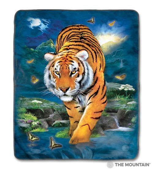 3D Tiger Sherpa Black Striped Soft Cozy Lightweight Premium Blanket