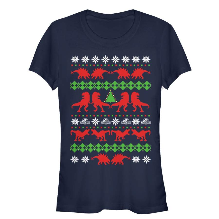 Jurassic World Junior’s Ugly Christmas T.Rex  T Shirt