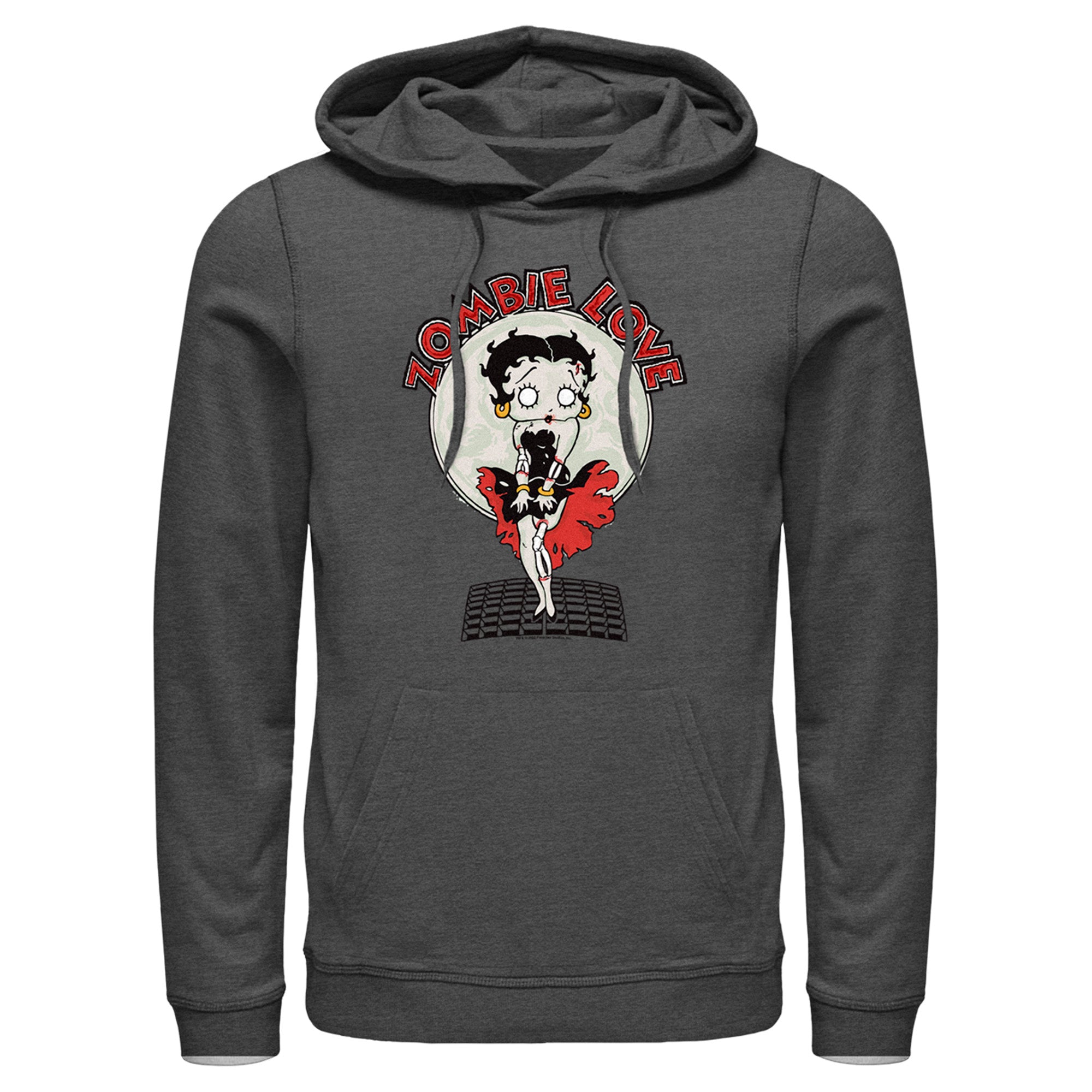 Men’S Betty Boop Valentine’S Day Zombie Love Dress Pull Over Hoodie