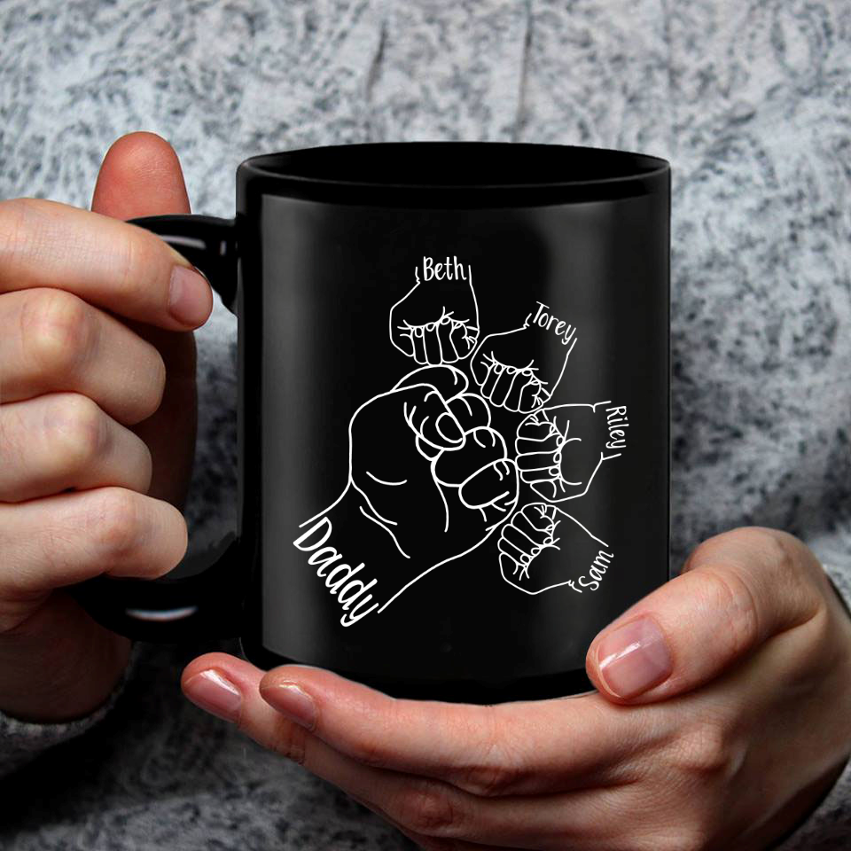 Daddy Hand Print Father’S Day Gift Mug