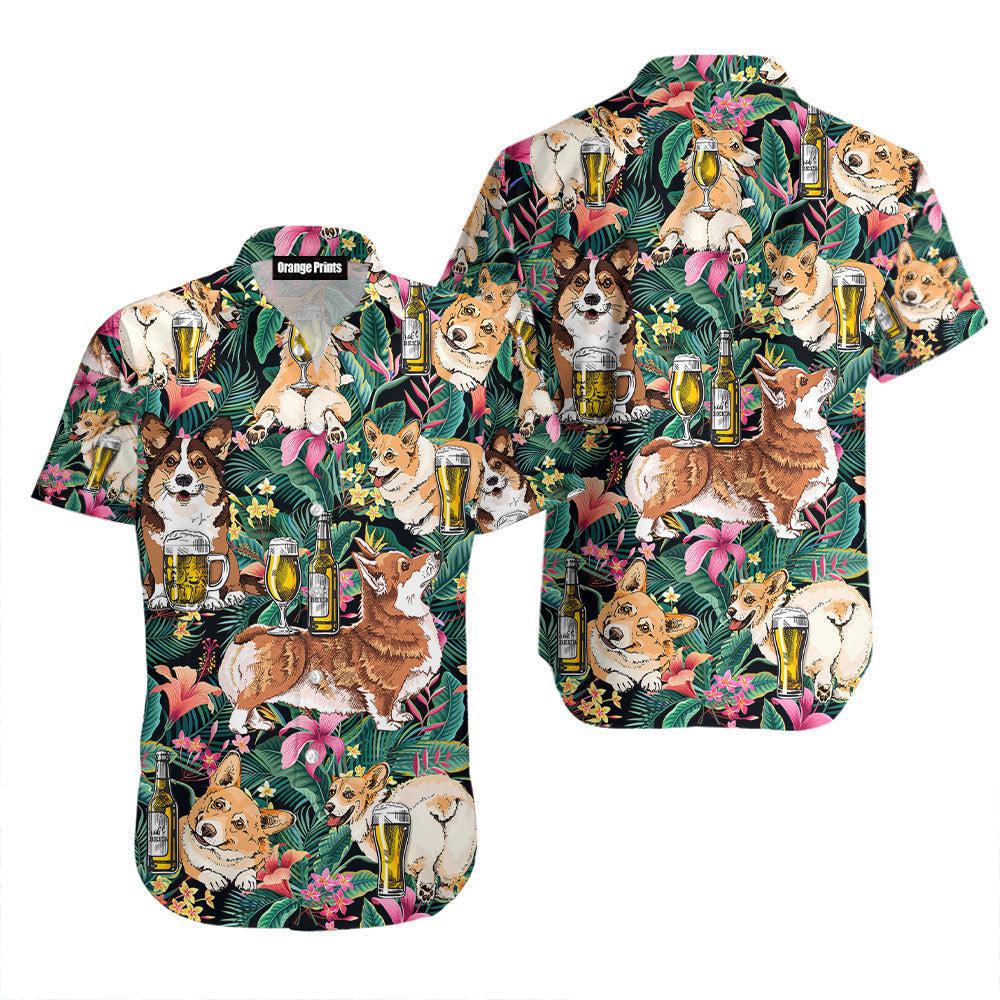 Corgi Dog Dog Drink Beer Hawaiian Shirt – For Men And Women