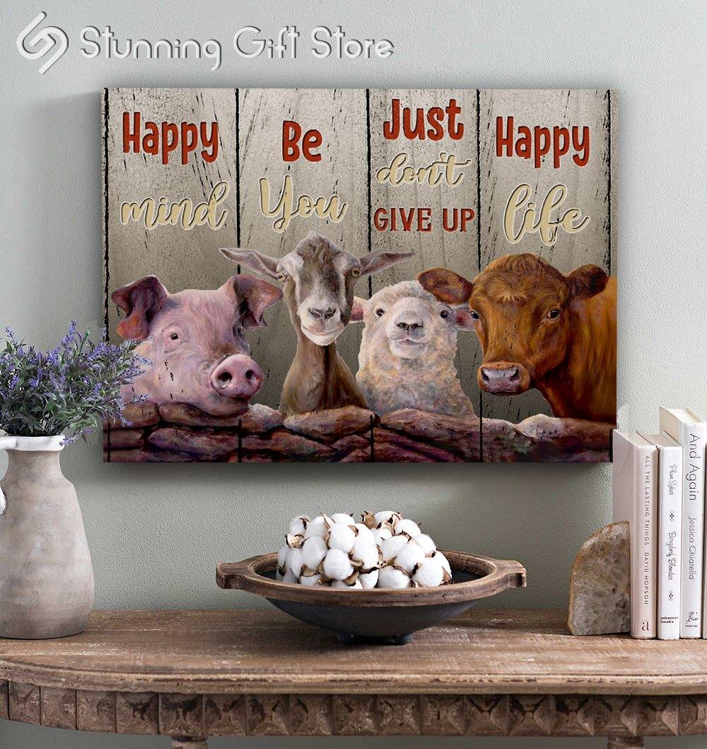 Stunning Gift Canvas Wall Art Print Animal Farm Canvas Print Decor – Happy Mind