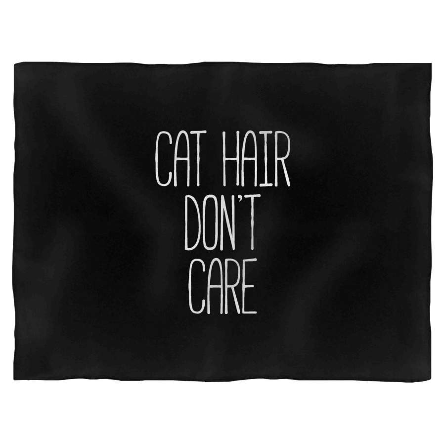 Cat Hair Don’t Care Funny Anti Social Kitten Lover Tumblr Blanket